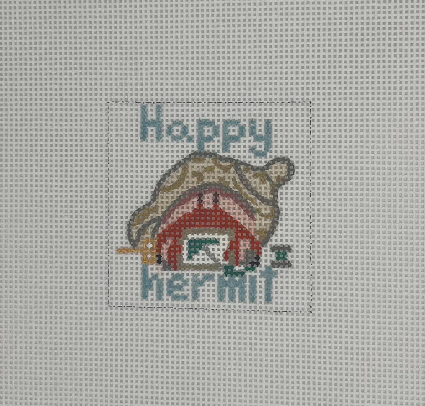 Happy Hermit Needlepointer Bag Charm